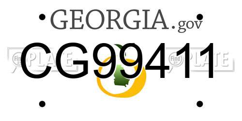 CG99411 Georgia License Plate