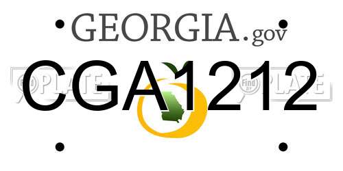 CGA1212 Georgia License Plate