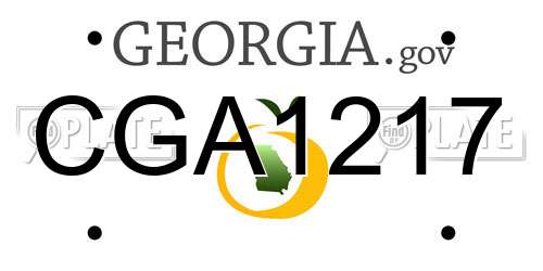 CGA1217 Georgia License Plate