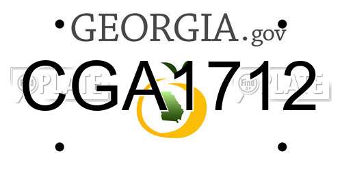 CGA1712 Georgia License Plate