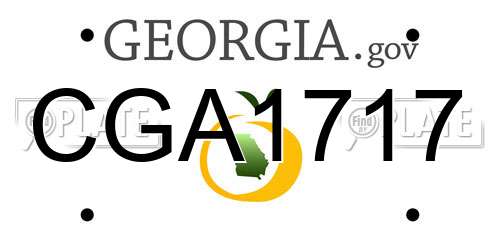 CGA1717 Georgia License Plate