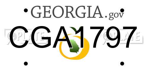 CGA1797 Georgia License Plate