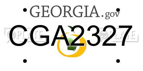 CGA2327 Georgia License Plate