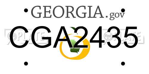 CGA2435 Georgia License Plate