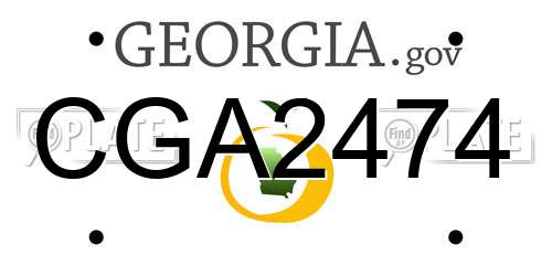 CGA2474 Georgia License Plate