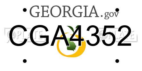 CGA4352 Georgia License Plate