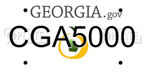 CGA5000 Georgia License Plate