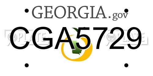 CGA5729 Georgia License Plate