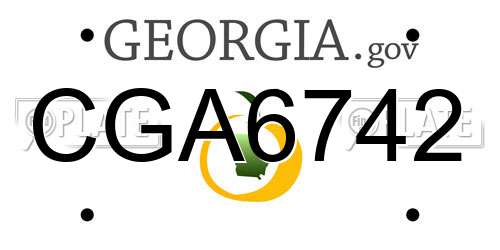 CGA6742 Georgia License Plate