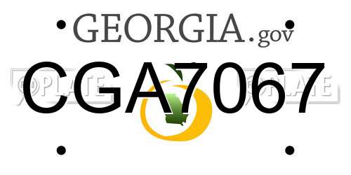 CGA7067 Georgia License Plate