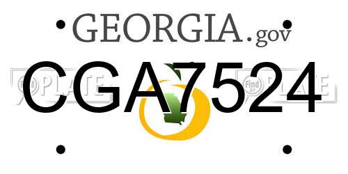 CGA7524 Georgia License Plate