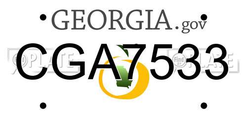 CGA7533 Georgia License Plate