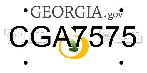 CGA7575 Georgia License Plate