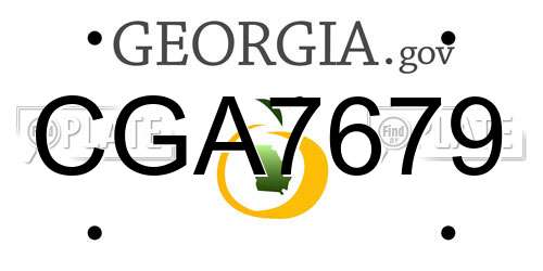 CGA7679 Georgia License Plate