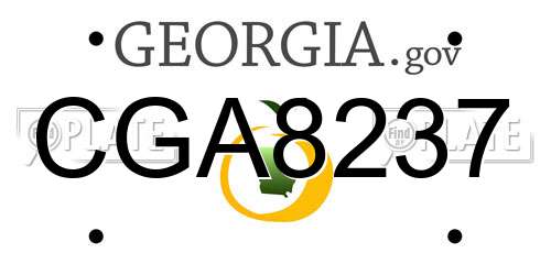 CGA8237 Georgia License Plate