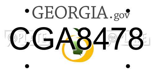 CGA8478 Georgia License Plate