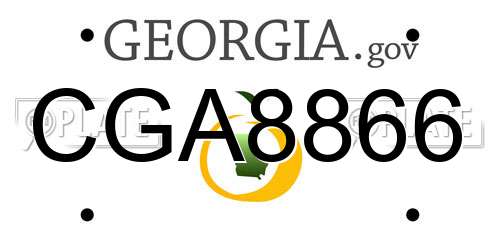 CGA8866 Georgia License Plate
