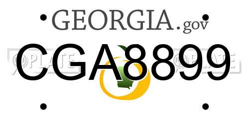 CGA8899 Georgia License Plate