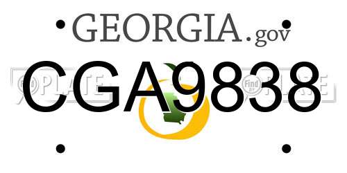 CGA9838 Georgia License Plate