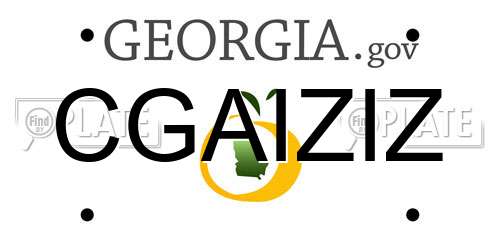 CGAIZIZ Georgia License Plate