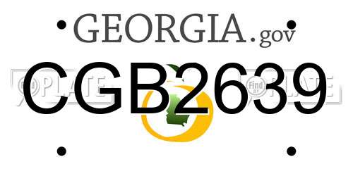 CGB2639 Georgia License Plate