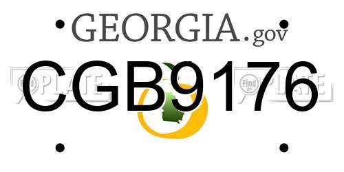 CGB9176 Georgia License Plate