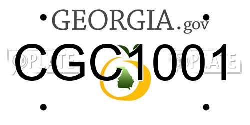 CGC1001 Georgia License Plate
