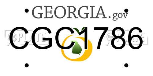 CGC1786 Georgia License Plate