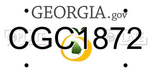 CGC1872 Georgia License Plate
