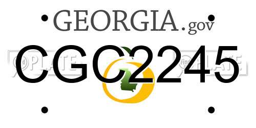 CGC2245 Georgia License Plate