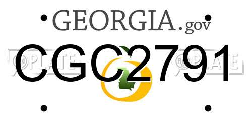 CGC2791 Georgia License Plate