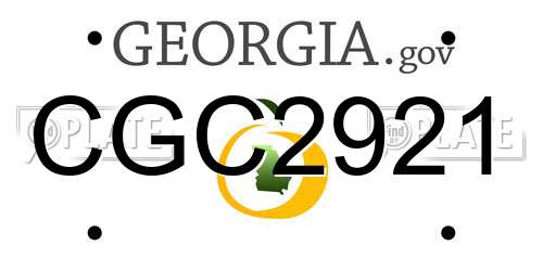 CGC2921 Georgia License Plate