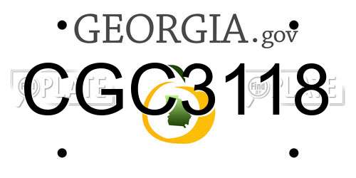 CGC3118 Georgia License Plate