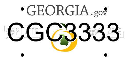 CGC3333 Georgia License Plate
