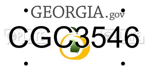 CGC3546 Georgia License Plate