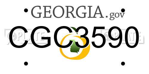 CGC3590 Georgia License Plate