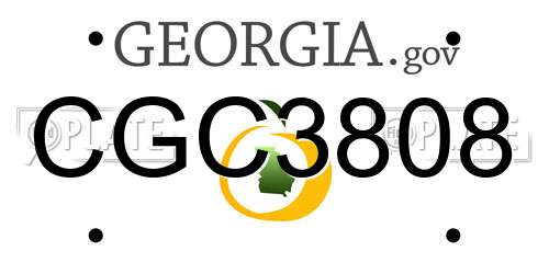 CGC3808 Georgia License Plate
