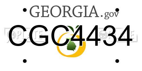 CGC4434 Georgia License Plate