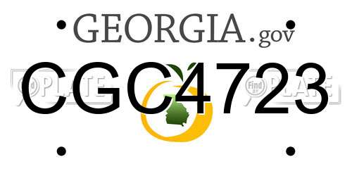 CGC4723 Georgia License Plate