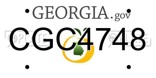 CGC4748 Georgia License Plate