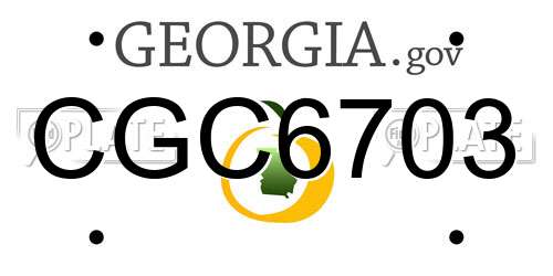 CGC6703 Georgia License Plate
