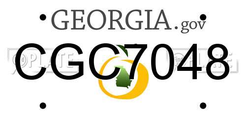 CGC7048 Georgia License Plate