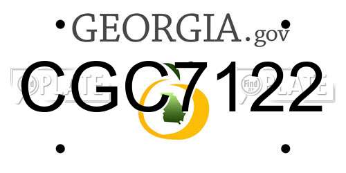 CGC7122 Georgia License Plate