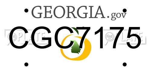 CGC7175 Georgia License Plate