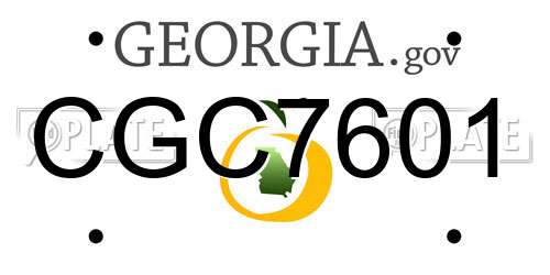 CGC7601 Georgia License Plate