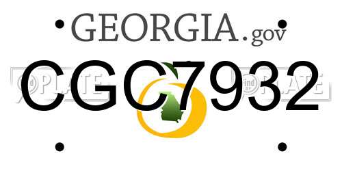 CGC7932 Georgia License Plate