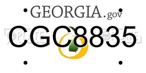 CGC8835 Georgia License Plate