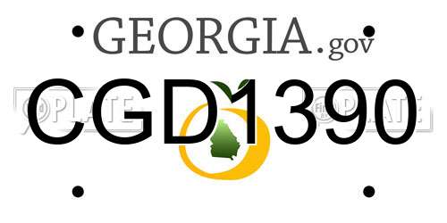 CGD1390 Georgia License Plate