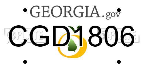CGD1806 Georgia License Plate