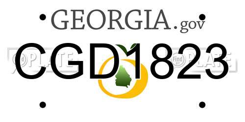CGD1823 Georgia License Plate